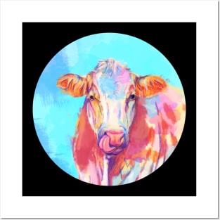 Whimsical Cow - Digital Illustration Posters and Art